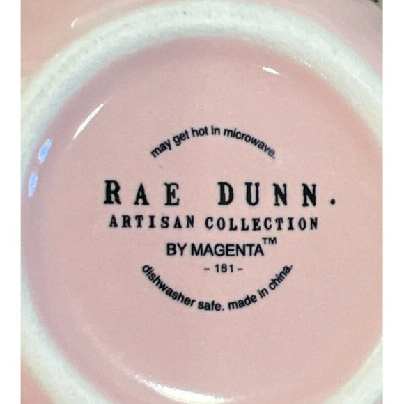 NEW RAE DUNN  Pink/White "HELLO SPRING" Mug Green Handle TULIP FLOWER 2023 - Picture 5 of 5